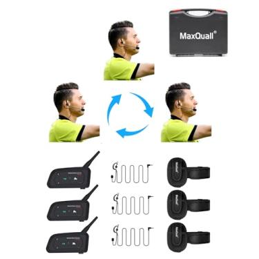 Imagem de Maxquall Fones de ouvido de árbitro 3 árbitros falam ao mesmo tempo, fones de ouvido sem fio, treinadores, conjuntos de sistema de comunicação de futebol
