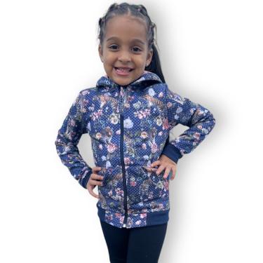 Imagem de Blusa De Frio Moletom Flanelada Menina Aberta Punho Capuz-Feminino