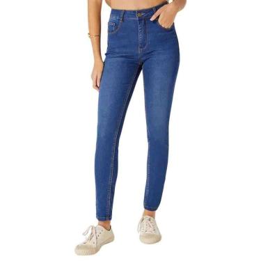 Imagem de Calça Jeans Hering Feminina Skinny Cintura Média Azul-Feminino