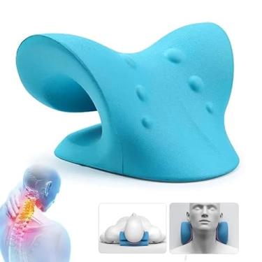 Imagem de Relaxante de pescoço e ombro, elegível para FSA e HSA, corretor de corcunda de dispositivo de tração cervical, viúvas, pescoço técnico, alívio da dor TMJ, espuma firme, alinhamento da coluna cervical,