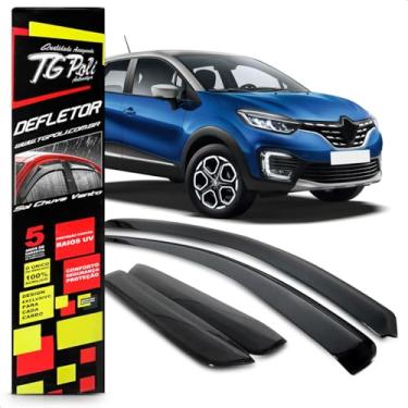 Imagem de Calha Chuva Defletor Inteiriça Slim Captur 4 Portas 2016 2017 2018 2019 2020 2021 2022 2023 Fumê