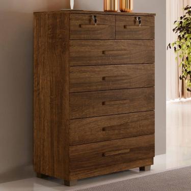 Imagem de Cômoda Realce 7 Gavetas Imbuia - Panorama Móveis