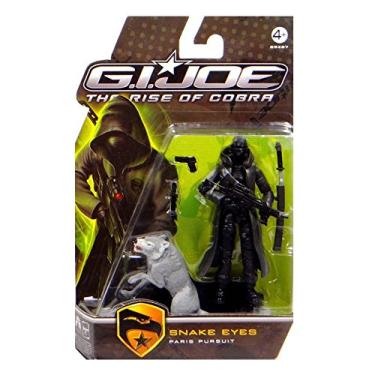 Imagem de G.I. Joe The Rise of Cobra Movie Figure Snake Eyes (Paris Pursuit) with Gray Timber 3.75 Inch Scale
