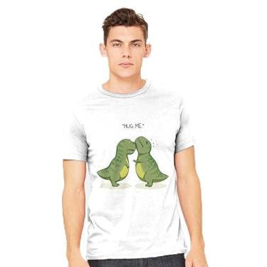 Imagem de TeeFury - Hug Me - Camiseta masculina animal, dinossauro,, Cinza mesclado, M