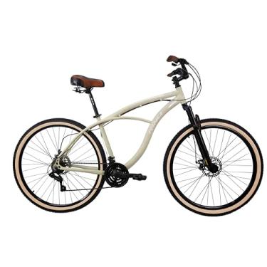 Imagem de Bicicleta Rino Caiçara Aro 29 Alumínio – 21 Marchas, Suspensão 80mm, Freio a Disco, Cubo Rolamentado, Rapid Fire (Bege, 18)