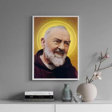 Imagem de Quadro Decorativo Santo Padre Pio 24X18Cm - Com Vidro