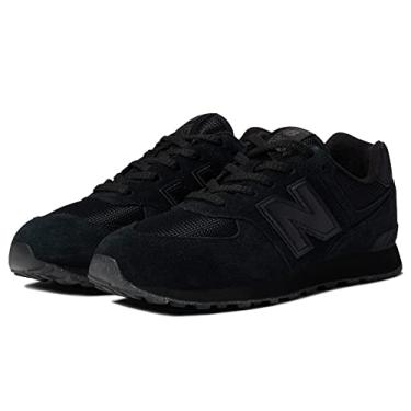 Imagem de New Balance Boy's 574 V1 Lifestyle Lace-Up Sneaker, Black/Black, 7 Big Kid