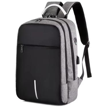 Imagem de Mochila Notebook Executiva Reforçada Impermeável Masculina e Feminina Com Usb Para Escola Trabalho Faculdade Viagem Com Design Slim Resistente e Moderna (Cinza)