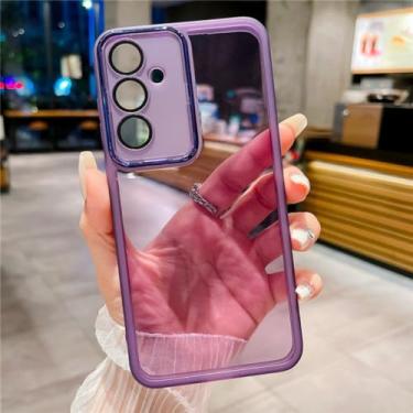 Imagem de Capa de telefone para Samsung S23 Ultra S20 S21 FE S22 Plus M13 M33 M53 M14 M54 A31 Filme de proteção de câmera capa de silicone transparente, estilo 6, para Samsung M14 (5G)