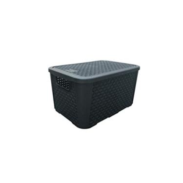 Imagem de Caixa Organizadora Plástica Plasnew Rattan Nº 2 8,8L 32x23x15cm - 2051