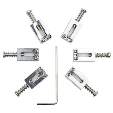 Imagem de Swhmc Pacote com 6 selas de rolo de ponte de guitarra Tremolo para Fender Strat Stratocaster Tele Telecaster acessórios de substituição para guitarra elétrica cromada
