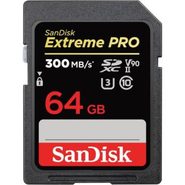 Imagem de SanDisk Cartão de memória 64GB Extreme PRO SDXC UHS-II - C10, U3, V90, 8K, 4K, vídeo Full HD, cartão SD - SDSDXDK-064G-GN4IN