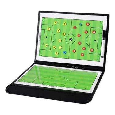 Imagem de Prancheta Tatica Futebol Tecnico Futsal Magnetica Portatil Capa de Couro