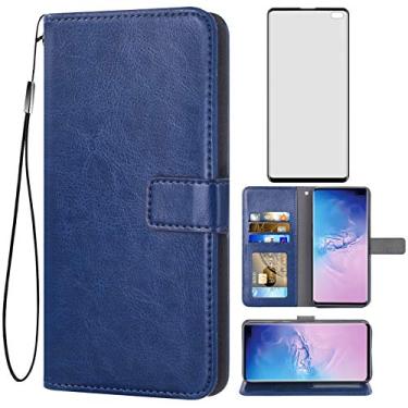 Imagem de Asuwish Compatível com Samsung Galaxy S10 Plus capa carteira de vidro temperado protetor de tela flip capa porta-cartões acessórios capas de telefone para Glaxay S10+ Galaxies S10plus 10S Edge S 10 10