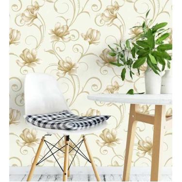 Imagem de Papel De Parede Floral Ramalhete Bege E Marrom - PAPEL E PAREDE ADESIV
