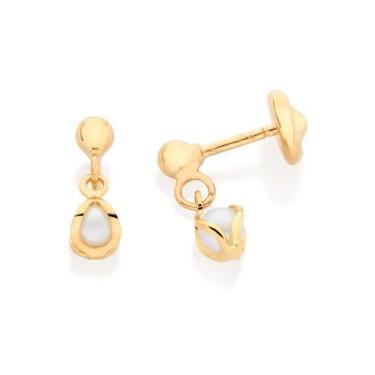 Imagem de Brincos banhado ouro 3x 24k 18k e 22k femininos pérolas pequenos romma