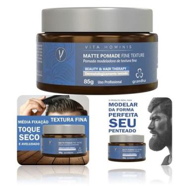 Imagem de Grandha Vita Hominis Matte Pomade Modeladora Fine Texture 85g
