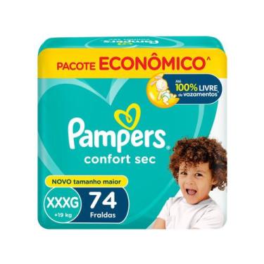 Imagem de Fralda Pampers Confort Sec Noturna XXXG 19kg 74 Unidades, 74, XXXG