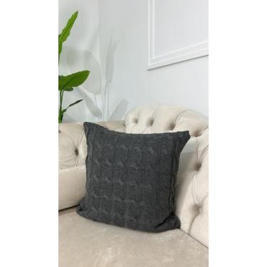 Imagem de Capa De Almofada Decorativa Tricot 45x45 Sofa Cama - Calu Tricot, Graf