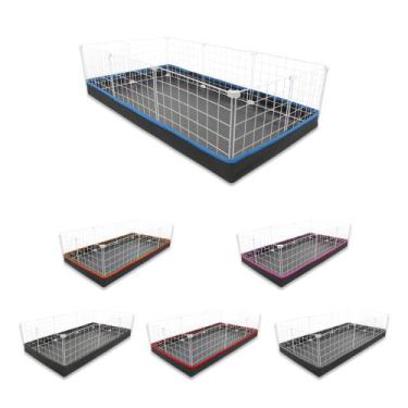 Imagem de Cercado Aramado Porquinho da Índia 60x120 Cm Branco com Bandeja Higiên