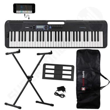 Imagem de Kit Teclado Musical CASIOTONE CT-S300 Preto APP Chordana Play + Suport