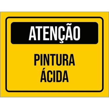 Imagem de Placa De Sinalização - Atenção Pintura Ácida 36X46 - Sinalizo