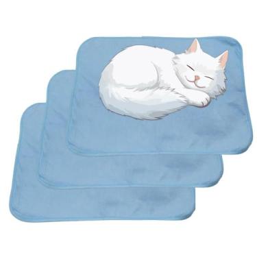 Imagem de 3 Caminhas para Cães e Gatos Dobrável 200 Lavagens 70x50 Azul Antipulg