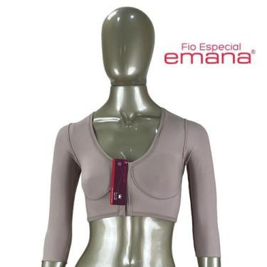 Imagem de Sutiã Pós-cirúrgico Mangas Lipo Braços Tecido Emana New Form, GG, Marr
