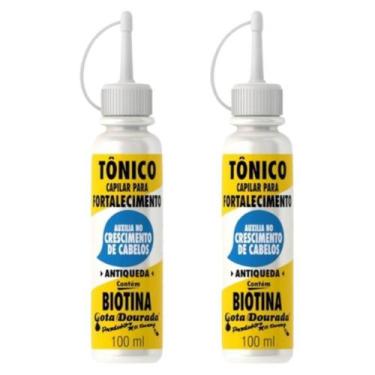Imagem de Kit 2 Tonico Cabelo Antiqueda Biotina 100mL - Gota Dourada