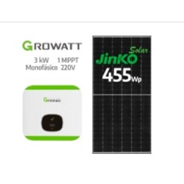 Imagem de kit sistema solar Growatt com módulos Jinko 3.19kwp - Inversor Growatt