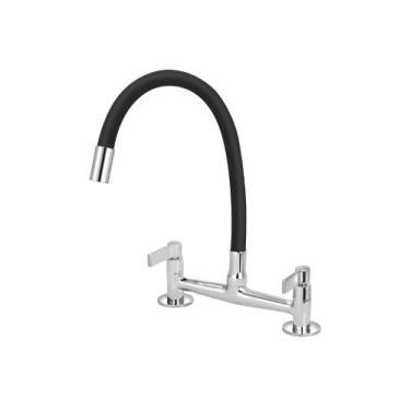 Imagem de Torneira Misturador Gourmet Preto Flexível Cozinha Pia Mesa - Modelar