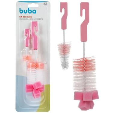 Imagem de Kit Escovas Para Mamadeira Rosa 5415 - Buba