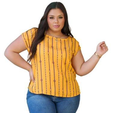 Imagem de Blusa social decote canoa aberturas laterais crepe georgette sem elast