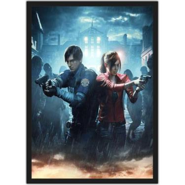 Imagem de Quadro Decorativo Resident Evil Games Jogos Geek Decorações Com Moldur