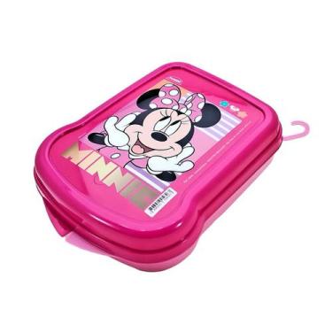 Imagem de Sanduicheira Infantil Minnie Rosa de Plástico Lancheira Escolar Plasút