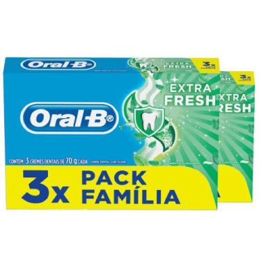 Imagem de Kit 6 Creme Dental Oral-B Extra Fresh Menta 70g Cada