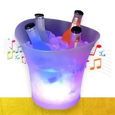 Imagem de Balde De Gelo 5L C/ Caixa de Som Led Bluetooth 956 - Iron, Transparent