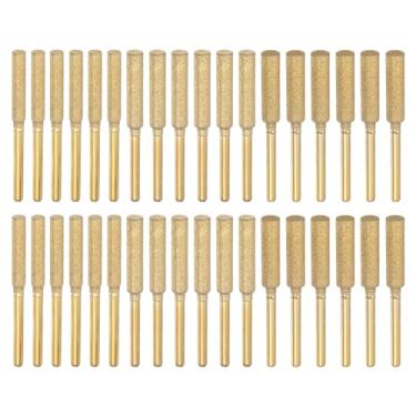 Imagem de HARFINGTON 36 peças de afiador de motosserra de diamante, cabeça de cilindro de 5/81.3 cm 3/40.6 cm 7/81.3 cm, moedor de serra elétrica banhado a titânio