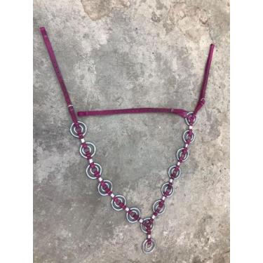 Imagem de Peitoral P/ Cavalo Argolado Para Amazonas Boiadeira Peiteira Rosa - AF