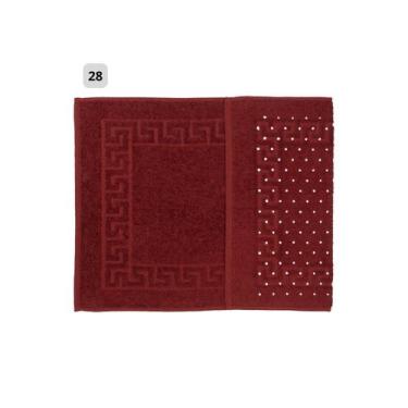 Imagem de Piso de Banheiro Emborrachado Grosso 100% Algodão MAFRATEX, Vinho