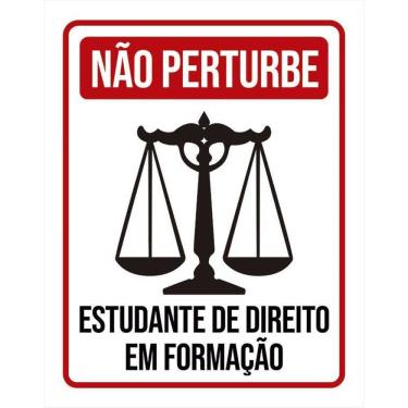 Imagem de Kit 3 Placas Não Perturbe Estudando Direito Em Formação