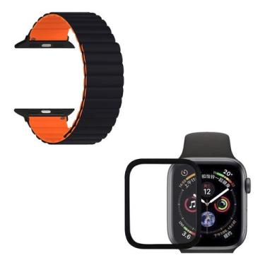 Imagem de Kit Pulseira Magnetica + Película Compatível Para Apple Watch  1,2,3,4