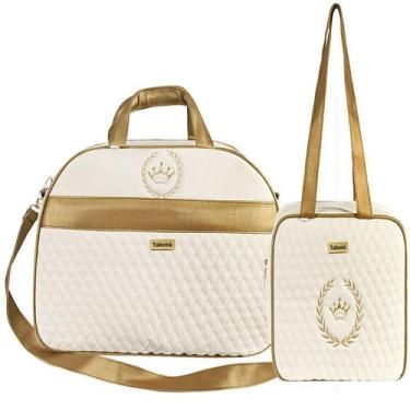 Imagem de Kit Bolsa Maternidade Puppi Coroa Palha e Dourado G e P - Talismã