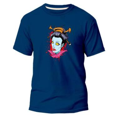 Imagem de  Camiseta Basica Algodão Premium Estampada Zombie Gueixa - Pavesi, Azu