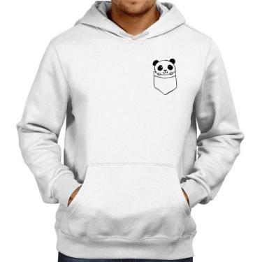 Imagem de Moletom Pocket Panda - Foca na Moda, Branco, M