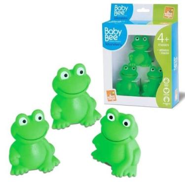 Imagem de Kit animal sapo / sapinho de vinil com 3 pecas 6,5x5,5x5cm na caixa - 