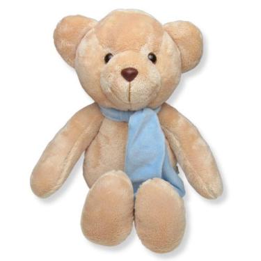 Imagem de Urso de Pelúcia Fofuxo Caramelo com Azul - Gulu