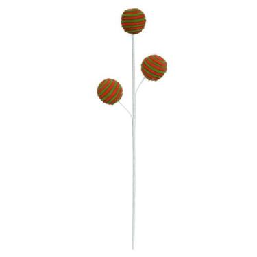 Imagem de GALHO DECORATIVO NATALINO BOLINHA (VERMELHO VERDE) 50cm - Flor Arte