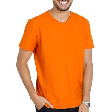 Imagem de Camiseta Gola V Masculina Liso Algodão Camisa Atacado - Vesttuario, La
