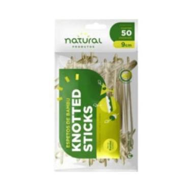 Imagem de Espeto bambu stick 9cm natural c/ 50 unidades